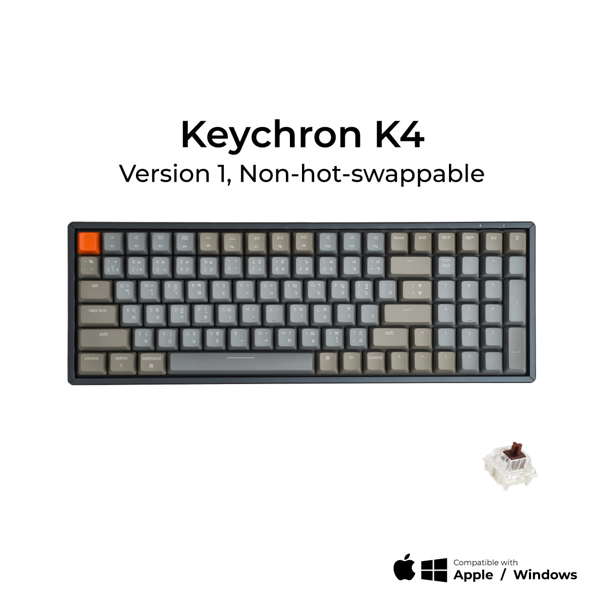 Keychron K4 V.1 (Non-Hot-swappable) Wireless Mechanical Keyboard - Keychron