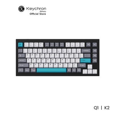 OEM Dye-Sub PBT Keycap Set - Grey White Blue - Keychron