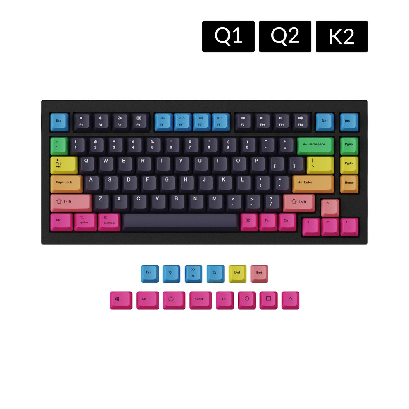 OEM Dye-Sub PBT Keycap Set - Rainbow - Keychron